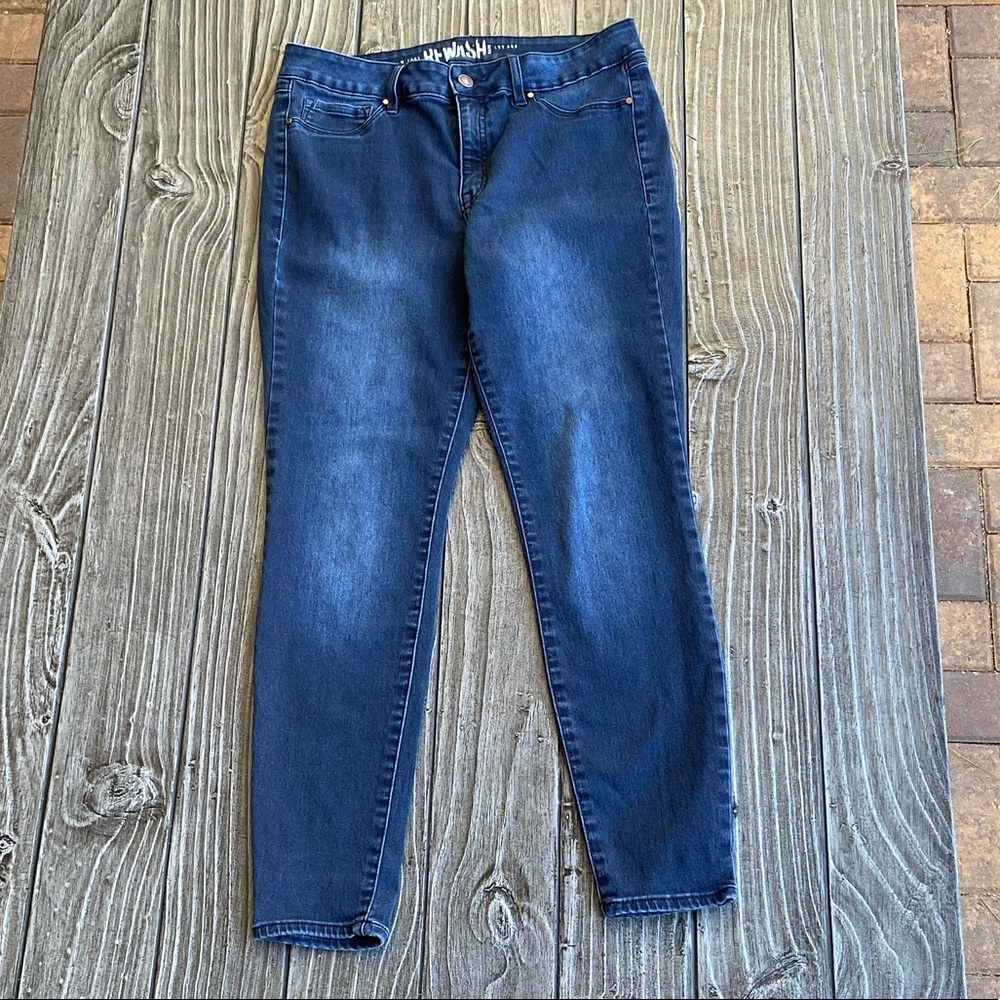 Indigo Wash Stretchy High Rise Skinny Jeans